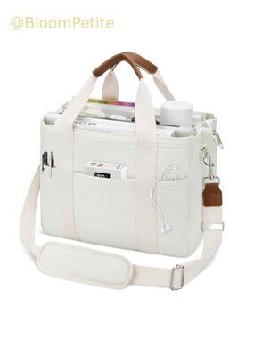 Canvas Tote Bag with Zipper Compartments Crossbody Messenger Purse with Pockets